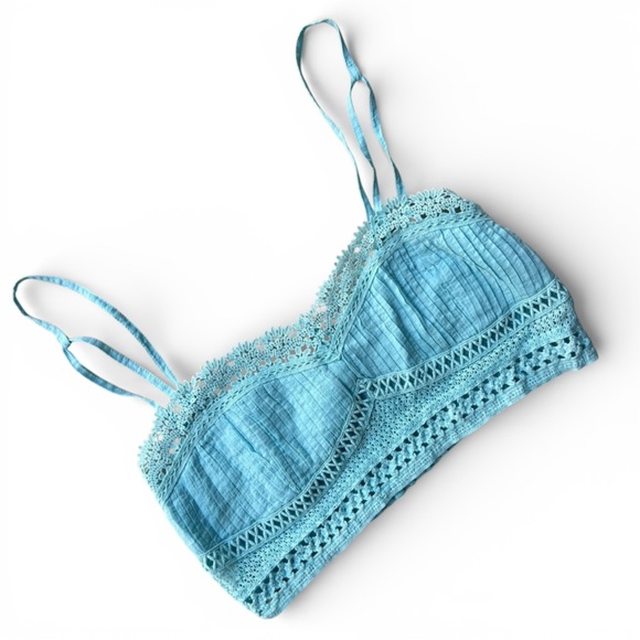 NWT Free People Tallulah Bralette in Aqua - Picture 5 of 8